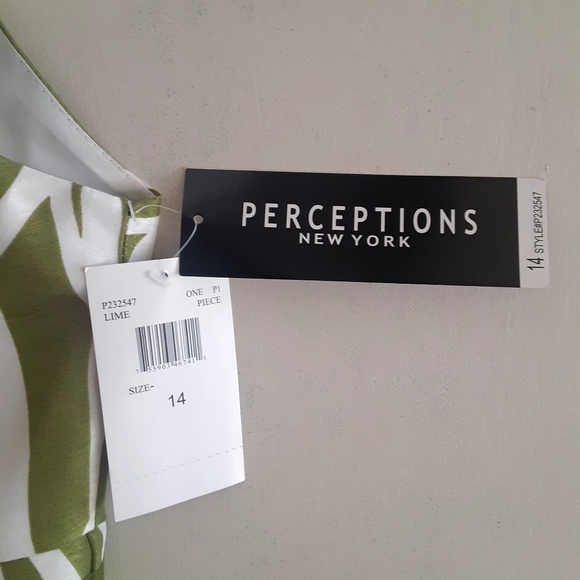🆕️ Perceptions Spring Summer Green Sleeveless Size 14 Dress NWT - Picture 5 of 13